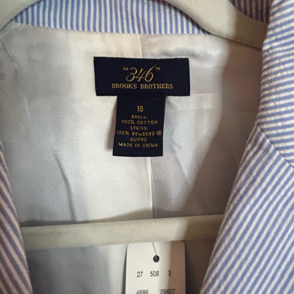 Brooks Brothers Light Blue Women's Blazer, NWT - Picture 3 of 5